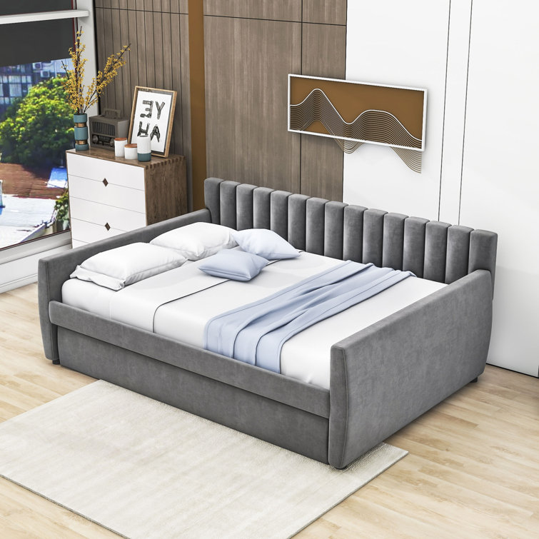 Valentina upholstered twin daybed deals with trundle